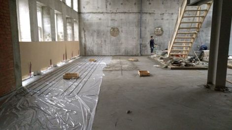 Полимерный пол 292 м², производство, Москва — до