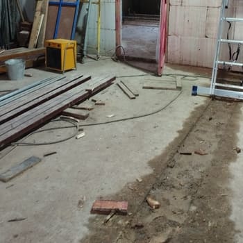 Топпинговый пол 535 м², производство, Королёв — до